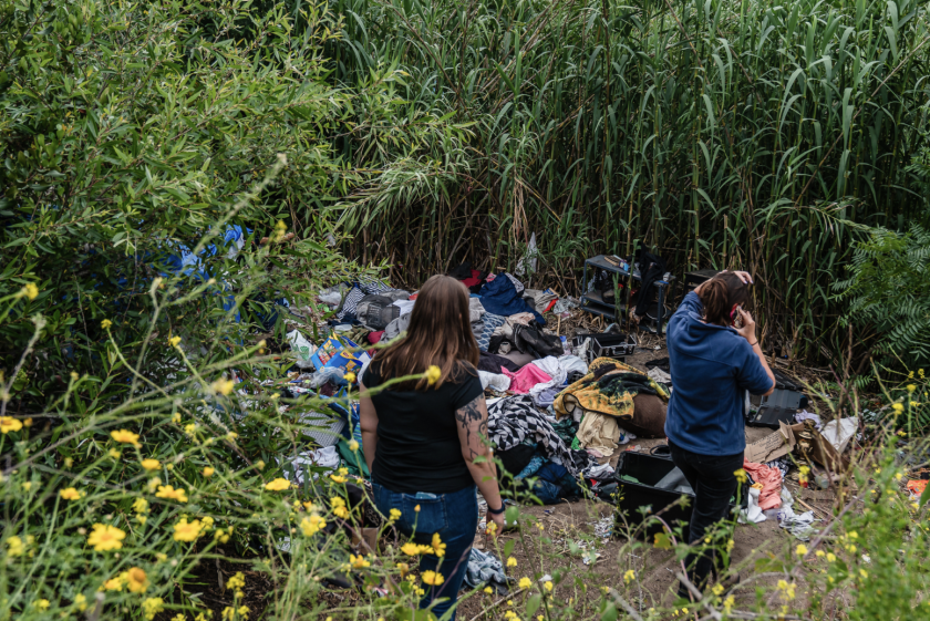 Sofia Hughes, management analyst for the city of Oceanside (right) and Kaitlyn Jubera from Interfaith (left)