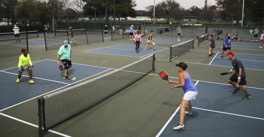 Pickleball players in St. Petersburg, Fla.