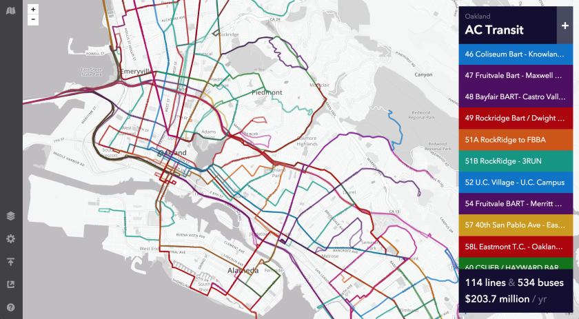 A map of Oakland, Calif.