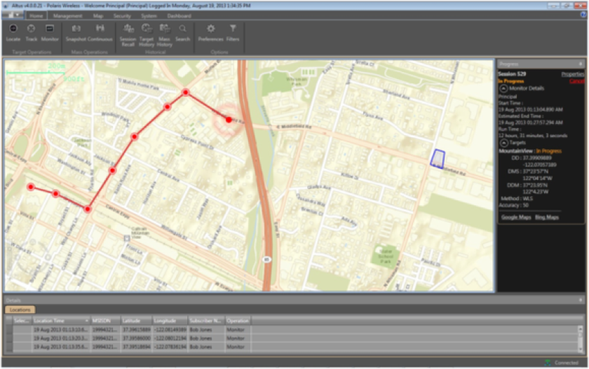 Officer tracking technology map