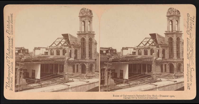 Galveston’s ruined city hall after the 1900 hurricane.
