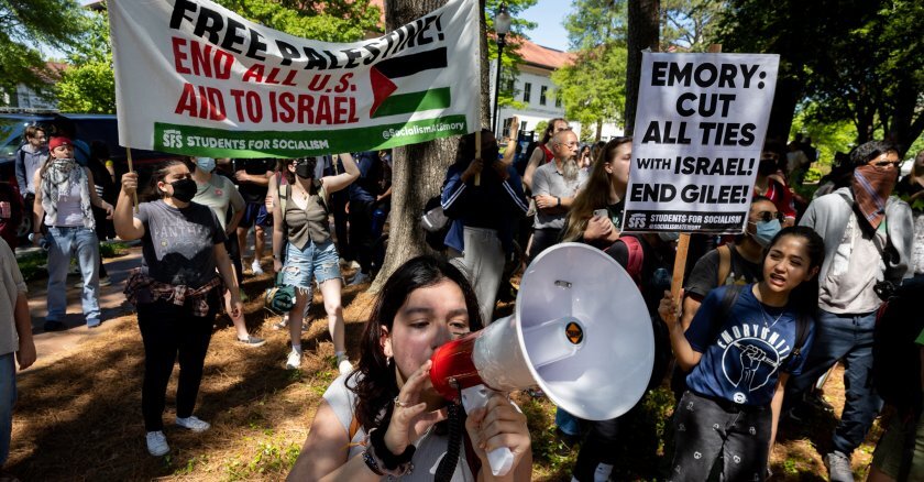 Emory University protestors on campus.