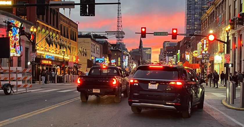 Traffic in downtown Nashville