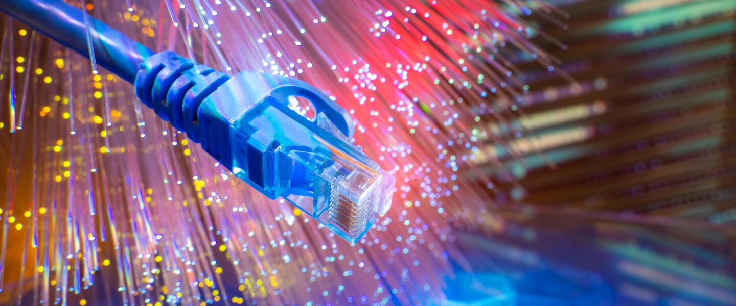 network cables with fiber optical technology background,Communication Concept