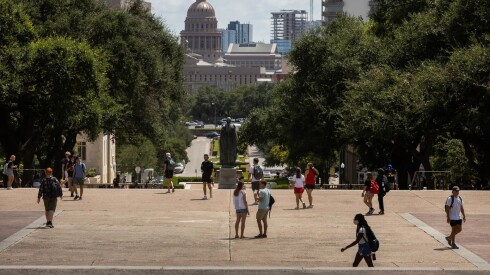 The state capitol is visible from the University of Texas campus in Austin. (Eddie Gaspar/Texas Tribune)