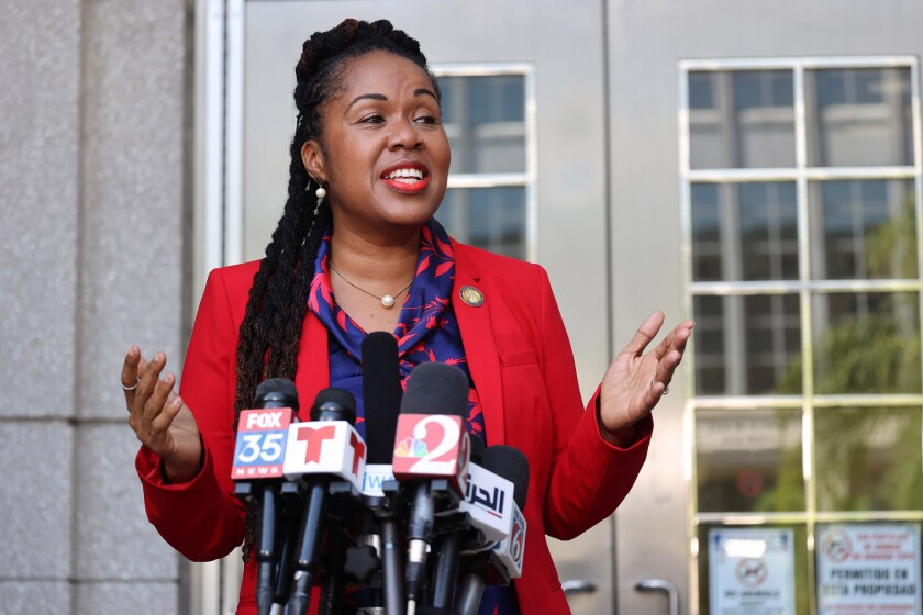 Monique Worrell was fired by Ron DeSantis as state attorney in 2023.