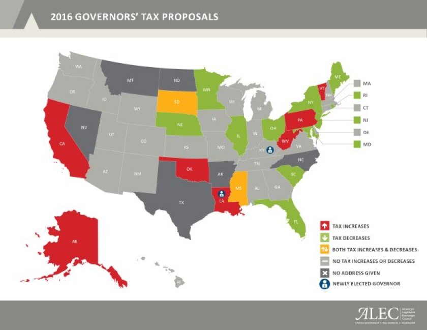 Chart: governors' tax proposals