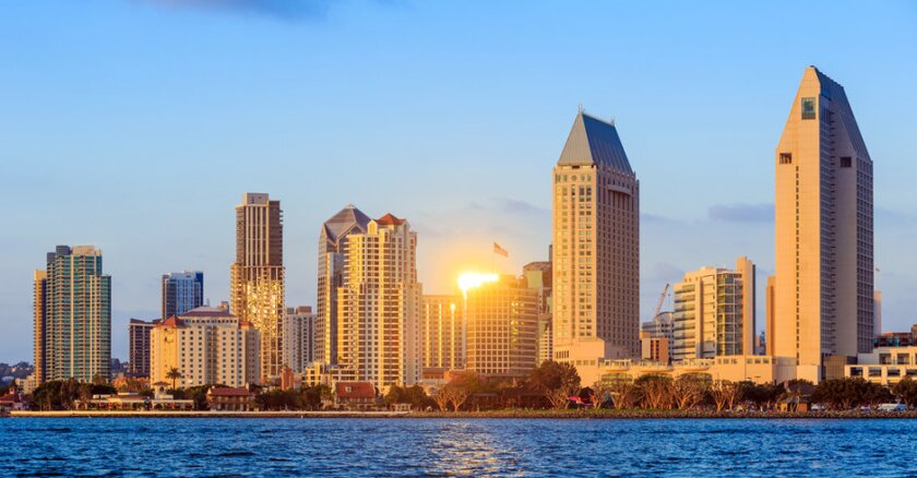 San Diego, Calif., skyline from the water.