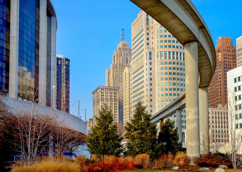 Downtown,Detroit,Monorail,Mas,Transit,For,Tourism,And,Commute
