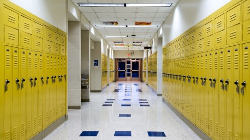 school hallway lockers