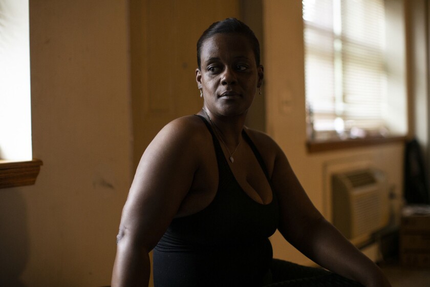 Santresa Harris in her home in Washington Park, Chicago