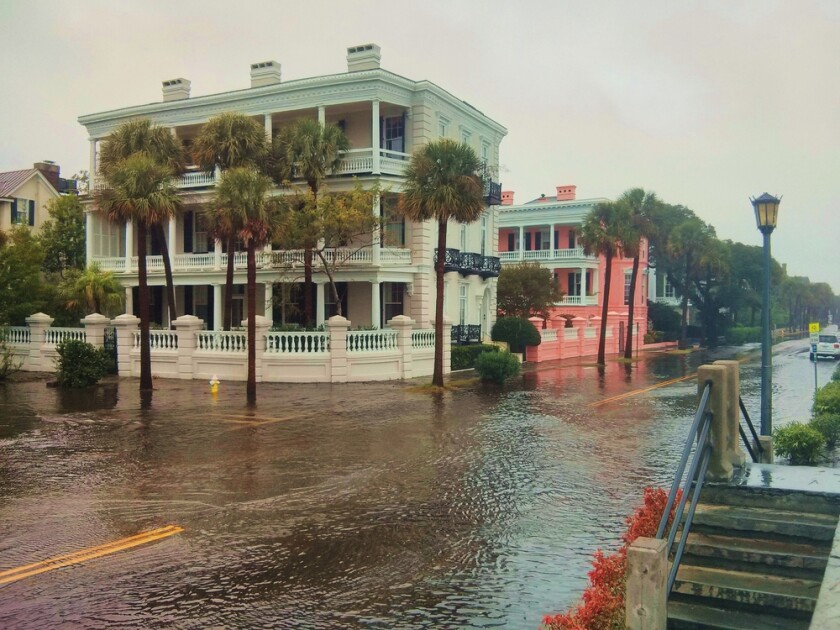 A+flooded+street+in+historic+Charleston%2C+S.C.