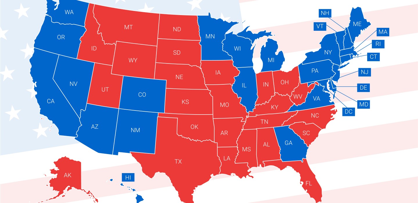 Political Map Of Usa Red And Blue States Spring Ahead 2024