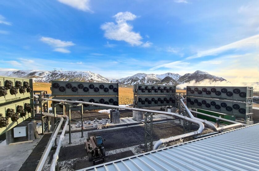 Climeworks’ Orca plant under construction near Reykjavik, Iceland.