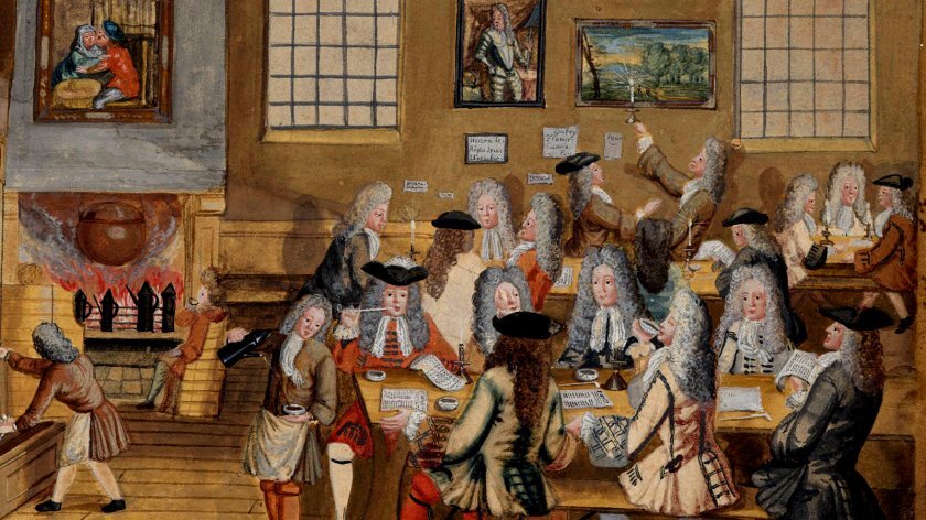 A London coffeehouse, circa 1705