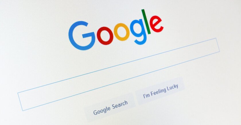 Google search engine home screen.