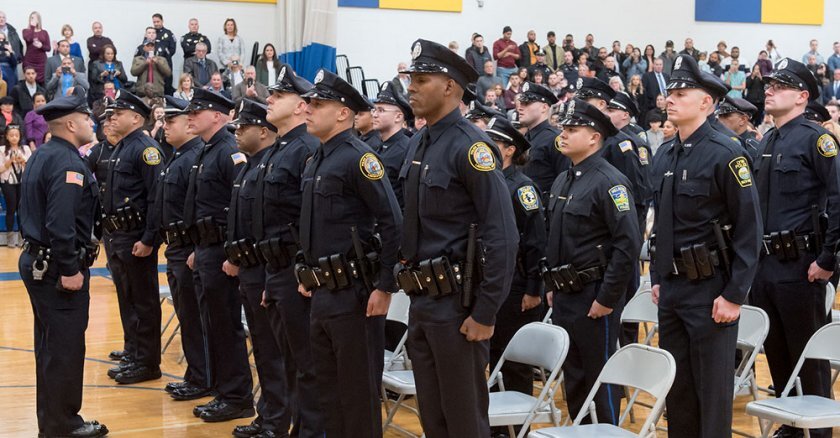 Police academy graduation ceremony at Northern Essex Community College