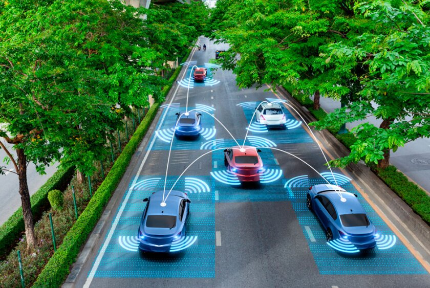 autonomous+vehicles+on+aroad+communicating+via+signal