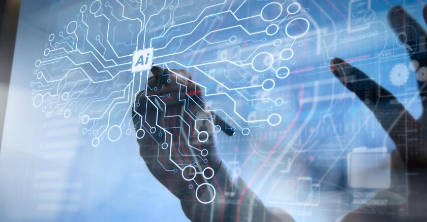 Artificial Intelligence (AI),machine learning with data mining technology on virtual dachboard.Double Exposure,Businessman hand working concept. Documents finance graphic chart.