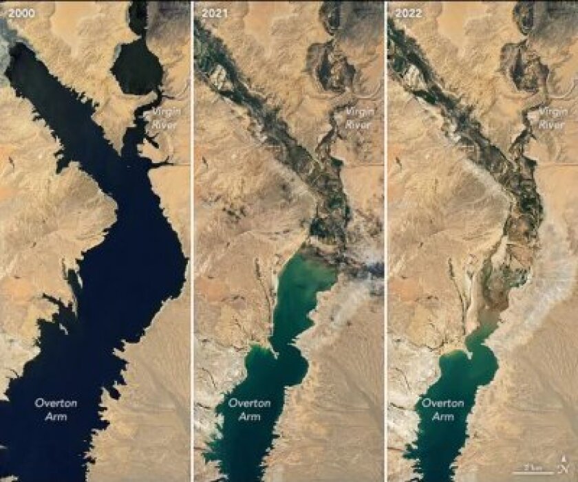 Satellite images of Lake Mead