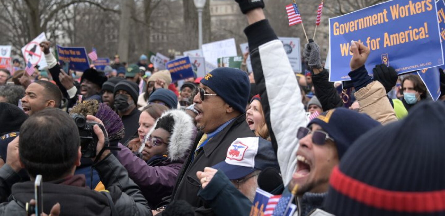 Federal workers protest