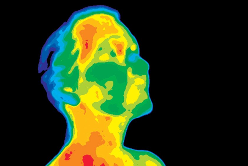 thermal image of a human head