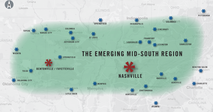 The emerging mid-south region