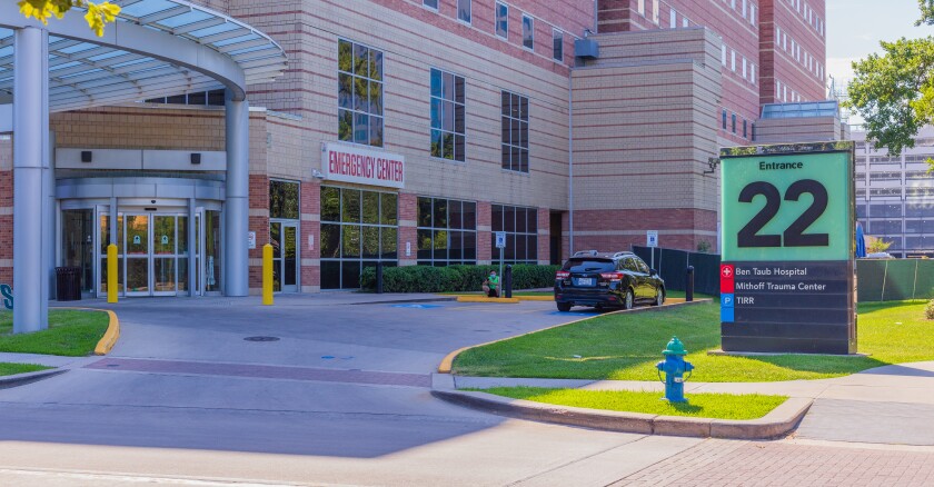 The entrance to an emergency room in Houston, Texas.
