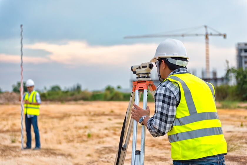 Surveyor,Engineering.,Surveyor’s,Telescope,At,Construction,Site.,Surveying,For,Making