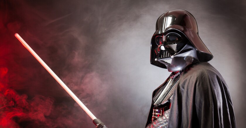 Darth Vader with a lightsaber