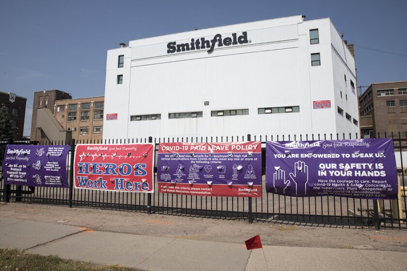 The Smithfield meat packing plant in Sioux Falls.