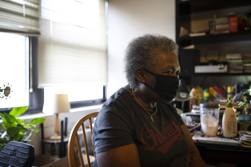 Linda Jackson in her home in Chicago's Uptown neighborhood
