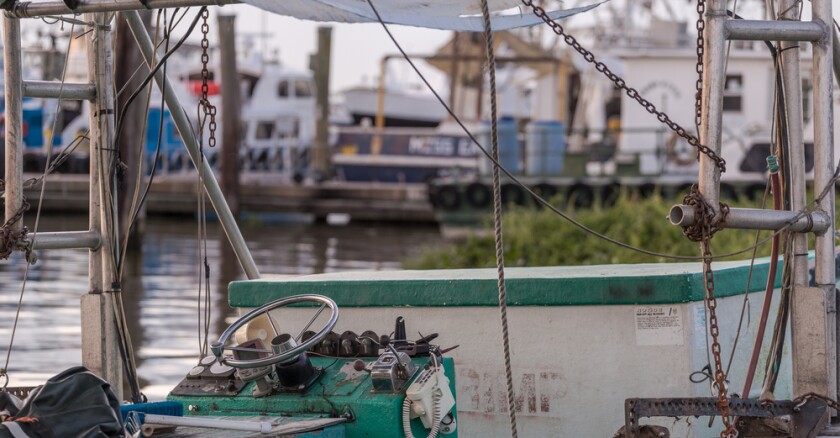 Interior,Of,Shrimp,Fishing,Boat,Docked,On,Shore,In,Southern