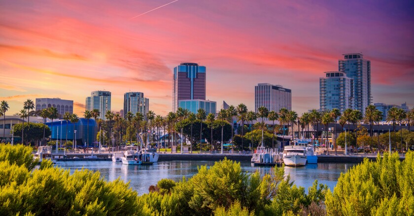 The Long Beach, Calif., skyline.
