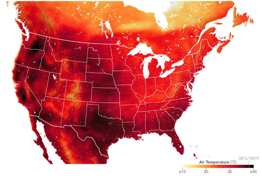 A heat map of the U.S.