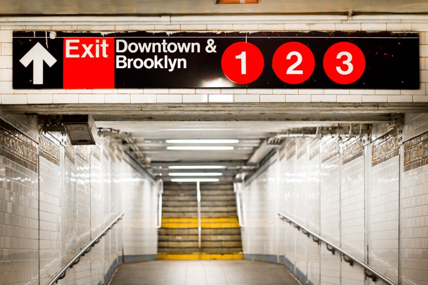 New,York,City,Subway,Passageway,And,Sign,To,Brooklyn