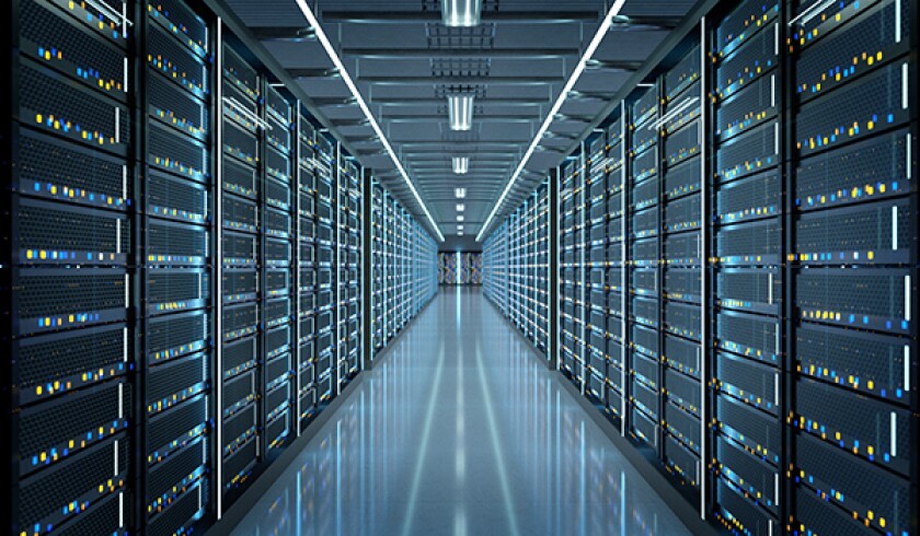 Server room data center - 3d rendering
