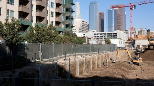 Construction in downtown Los Angeles