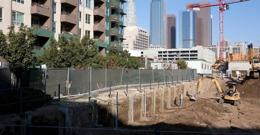 Construction in downtown Los Angeles