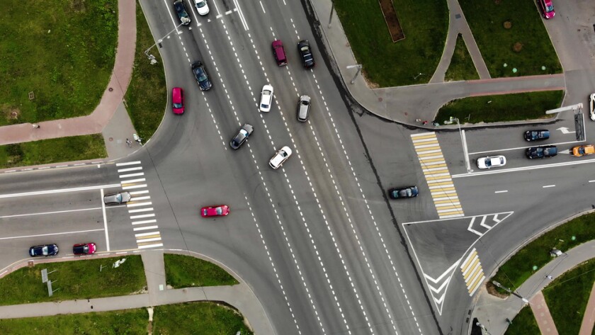 Aerial,View,Of,Road,Junction,Or,Road,Intersection,In,City
