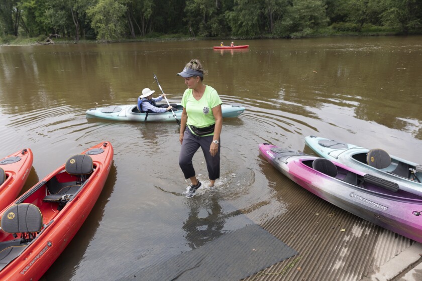 Gail Porter renting kayaks on the Esopus.