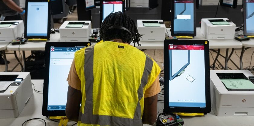 Testing voting machines in DeKalb County, Ga.