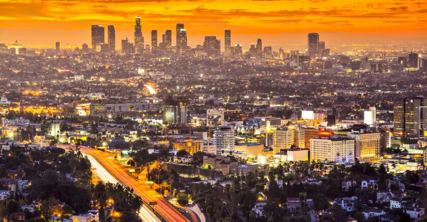 The Los Angeles skyline.