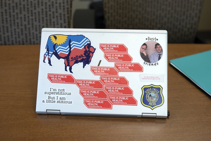 Jill+Franken%27s+laptop+covered+in+stickers.