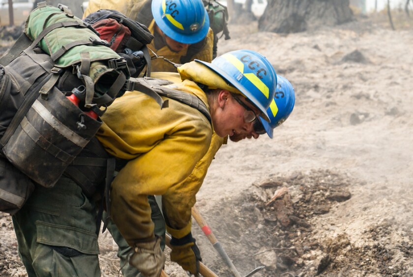 Brianna Free hot spotting during the Dixie Fire.