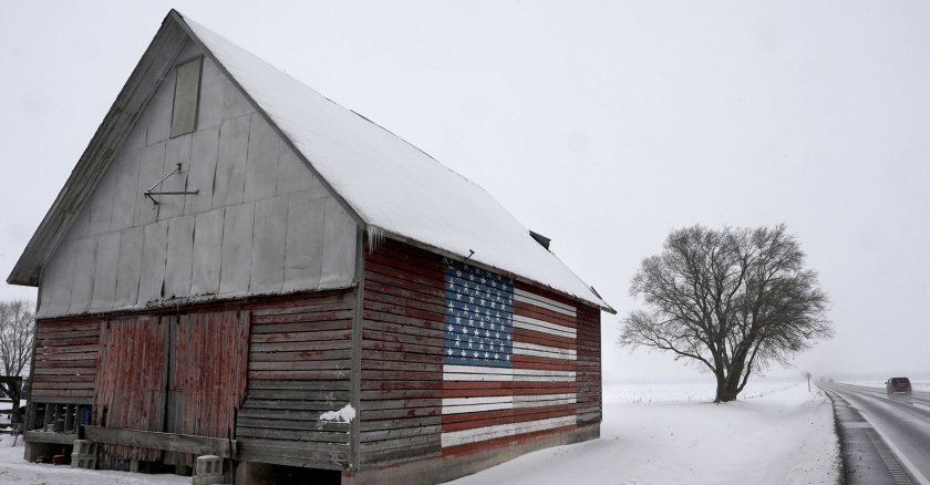 A barn in Illinois' Iroquois County.