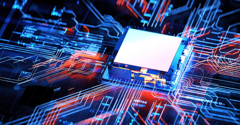 Ilustración de microchip publicada por GovTech en una nota sobre implantes y privacidad.