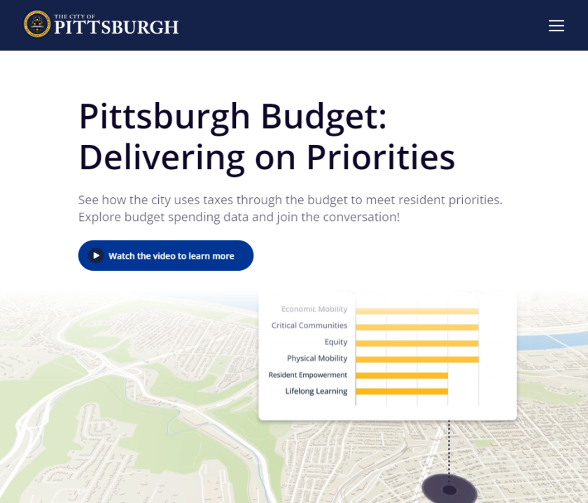 Screenshot of Pittsburgh OMB's budget transparency tool.