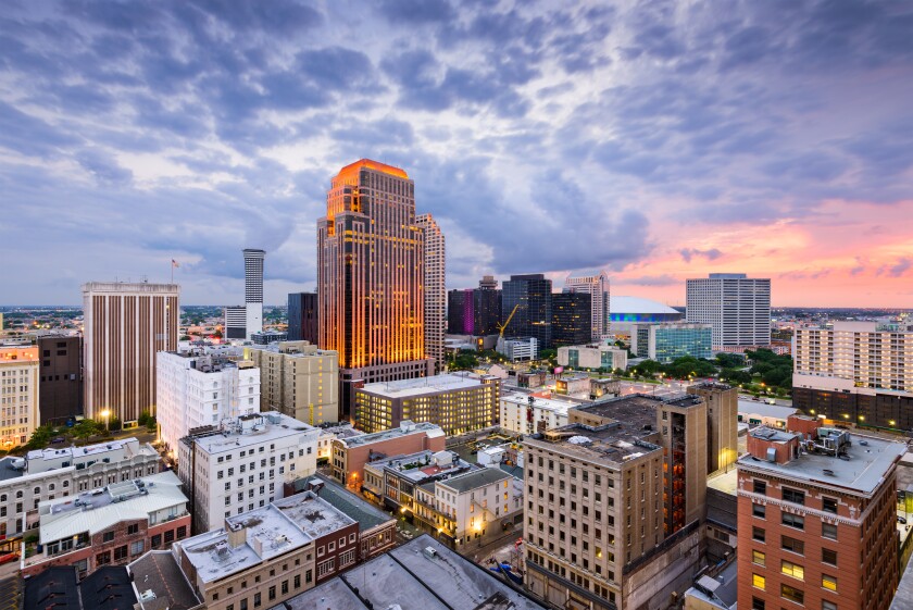 New,Orleans,,Louisiana,,Usa,Cbd,Skyline,At,Night.