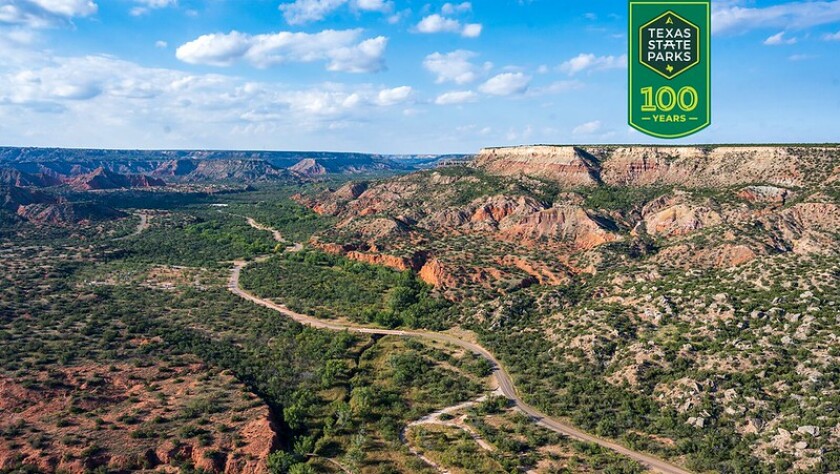 View of Palo Duro Canyon featuring mountains and a slight valley.